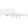 Cama com Cabeceira  Branca 140x220 cm Madeira Sólida Pinus 2