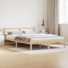 Estrutura de Cama  com Cabeceira 160x220 cm Madeira Sólida de Pinheiro 1