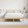 Estrutura de Cama  com Cabeceira 160x220 cm Madeira Sólida de Pinheiro 4