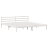Cama  com Cabeceira Branca 180x220 cm Madeira Sólida Pinho 2