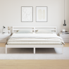 Cama  com Cabeceira Branca 180x220 cm Madeira Sólida Pinho 4