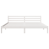 Cama  com Cabeceira Branca 200x220 cm Madeira Sólida Pinus 5