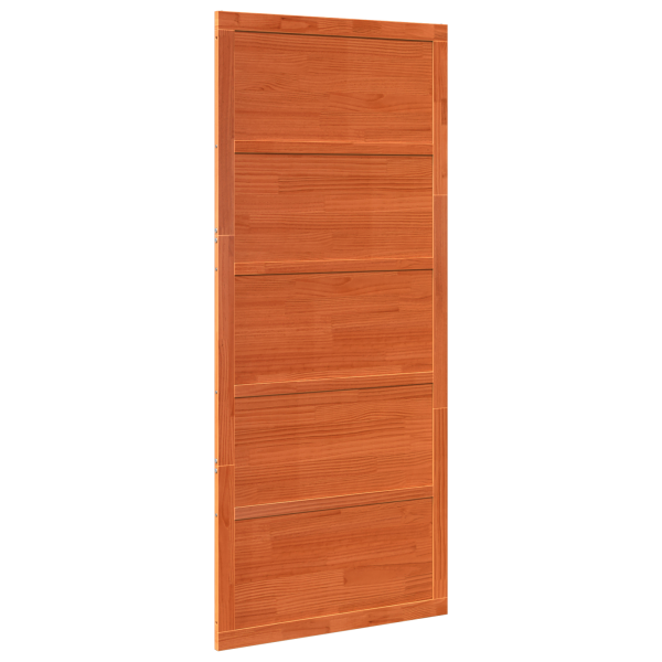 Puerta de Granero Marrón Encerado 80x208 cm Madera Maciza Pino M 2