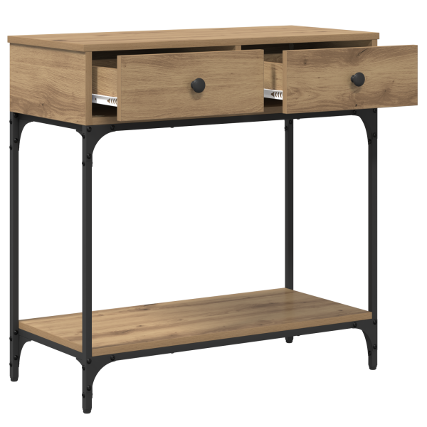 Mesa de Console Carvalho Artesanal 75x34.5x75 cm Madeira de Engenharia M 4