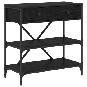 Mesa Consola Roble Negro 75x34.5x75 cm Madera H