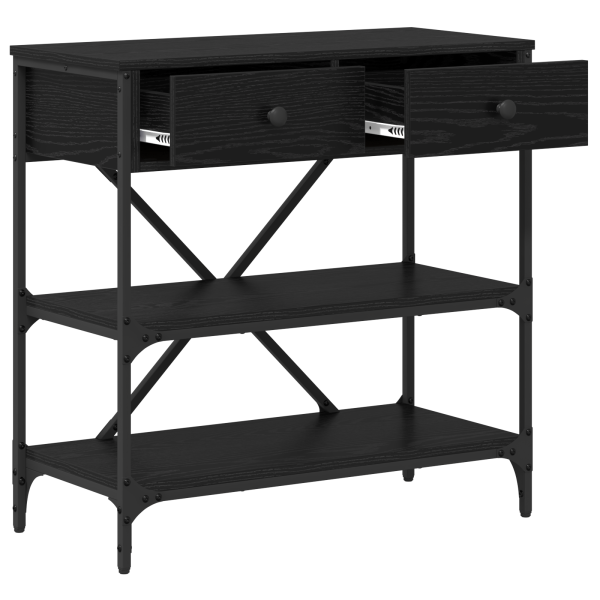 Mesa Console Carvalho Preto 75x34.5x75 cm Madeira de Engenharia M 4
