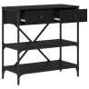 Mesa Console Carvalho Preto 75x34.5x75 cm Madeira de Engenharia 4