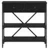 Mesa Console Carvalho Preto 75x34.5x75 cm Madeira de Engenharia 5