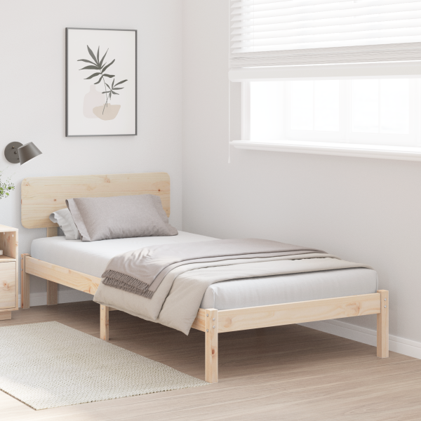 Estrado de Cama com Cabeceira 75 x 190 cm de Madeira de Pinho M 5