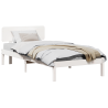 Estrado de Cama com Cabeceira Branca 75x190 cm em Madeira de Pinheiro Sólida 3