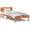 Cama com cabeceira em tom de madeira 75x190 cm. feita de pinho sólido 4