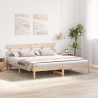 Estructura de Cama con Cabecero 200x200 cm Madera Maciza de Pino 5