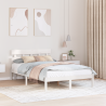 Estrado de Cama com Cabeceira Branco 120x190 cm Madeira Maciça de Pinho 1