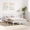 Estructura de cama blanca con cabecero 140x190 cm de madera maciza de pino 5