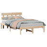 Estrutura de Cama com Cabeceira 135x190 cm Madeira Sólida de Pinho 3