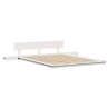 Estructura de Cama con Mesitas Blancas 150x200cm Madera Sólida 2