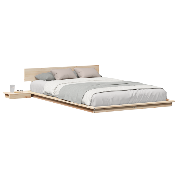 Estrado de Cama com Mesas de Cabeceira 120x200cm Madeira Maciça M 3