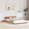 Estructura de Cama con Mesas de Noche Marrón Encerado 120x200cm de Madera Maciza 1