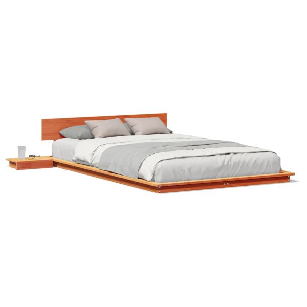 Estrado de Cama com Mesas de Cabeceira Castanho 120x200cm Madeira Sólida M 4