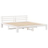 Estrutura de Cama Branca Branca Madeira Sólida 200 x 200 cm 2