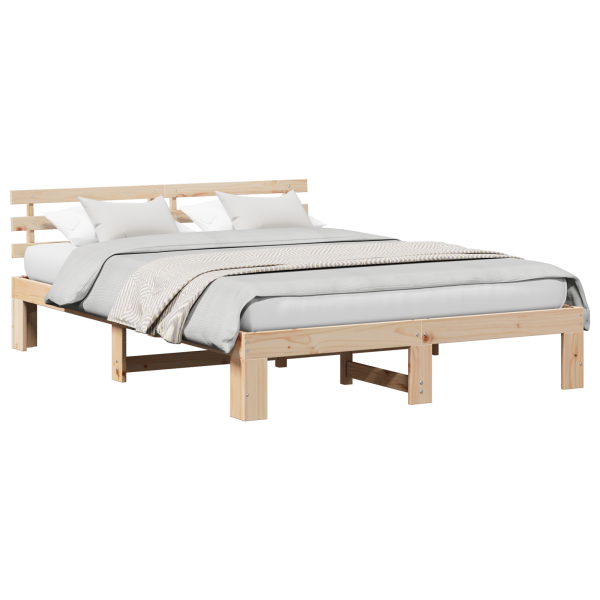 Estrutura de Cama de Madeira Natural de Pinho Madeira Natural M 3