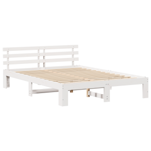 Estrutura de Cama Branca em Madeira Branca Madeira 150 x 200 cm H