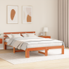 Marco de Cama de Madera de Pino Marrón encerado Madera maciza 5