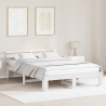Estructura de Cama de Madera Blanca Madera 140 x 200 cm Duradera 1