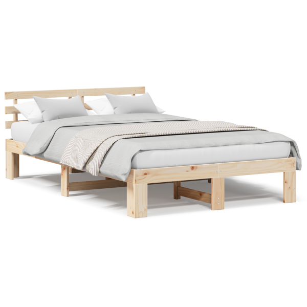 Estructura de Cama de Madera de Pino Natural Madera Maciza de Pino M 4
