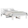 Estrutura de Cama de Madeira de Pinho Branca Branca Madeira Sólida 3