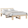 Marco de Cama de Madera Natural de Pino Natural Madera de Pino Maciza 3