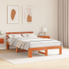 Marco de Cama de Madera de Pino Marrón encerado Madera maciza 5