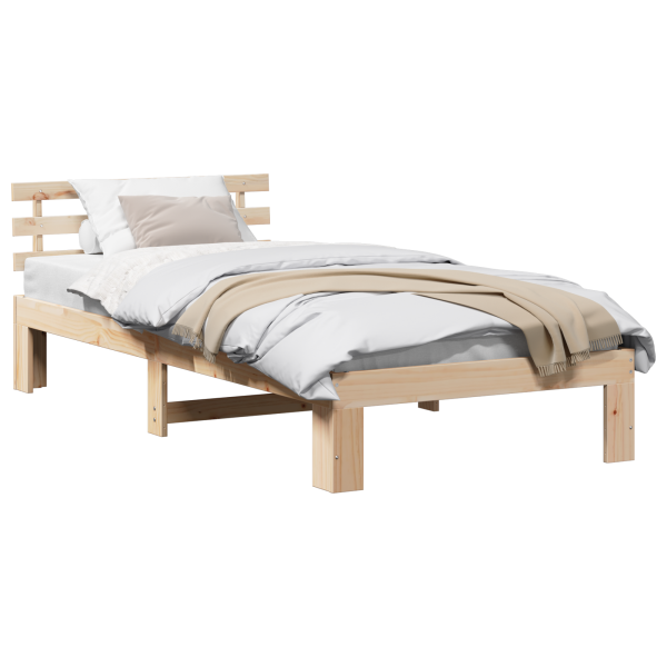 Estrutura de Cama Natural de Madeira de Pinho Natural M 3