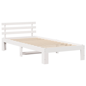 Estrutura de Cama de Madeira Branca Madeira 100 x 200 cm H