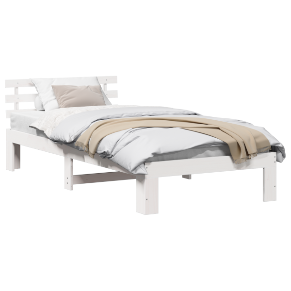 Estrutura de Cama de Madeira Branca Madeira 100 x 200 cm M 3