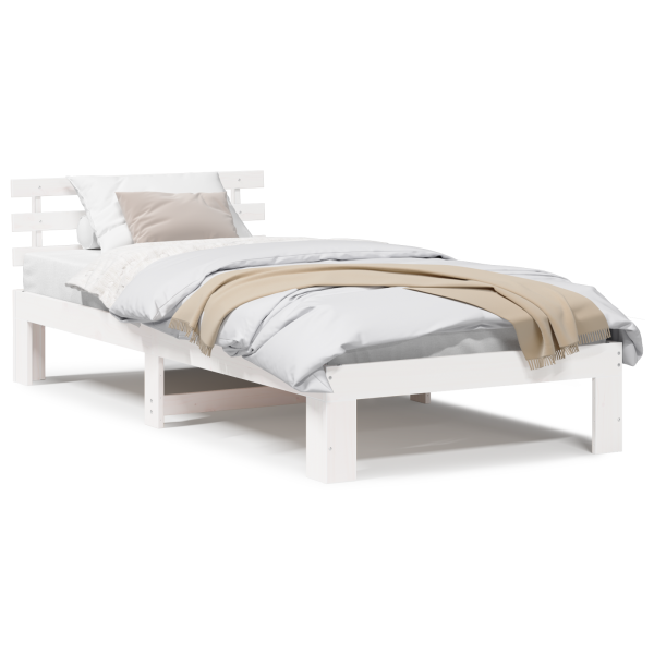 Estrutura de Cama de Madeira Branca Madeira 100 x 200 cm M 4
