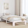 Estrutura de Cama de Madeira de Pinho Branca Branca Madeira maciça 1