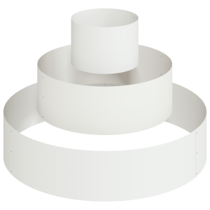 Vaso de Metal Aço/Branco Aço revestido a pó Grande Vasos H