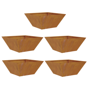 Bowl pra Jardim - Conjunto com 5 peças de 35x35x15 cm em Aço Corten H