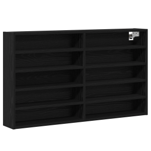 Armario Vitrine Negro Roble 100x15x58 cm Madera Elaborada H