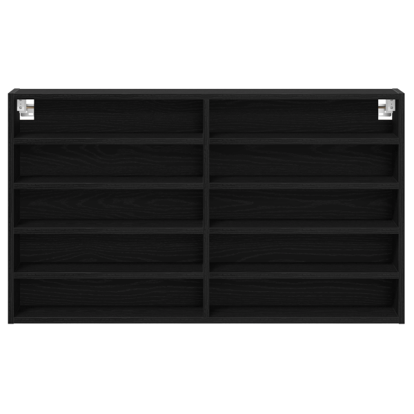 Armário Vitrine Preto Carvalho 100x15x58 cm Madeira Engenharia M 5