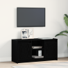 Mueble de TV con Luces LED en Roble Negro. 100x34x50 cm. Hecho de Madera Compuesta 1
