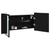 Gabinete Espejo LED Roble Negro 100x12x45 cm Madera Ingenierizada 3