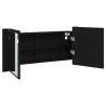 Gabinete Espejo LED Roble Negro 100x12x45 cm Madera Ingenierizada 5