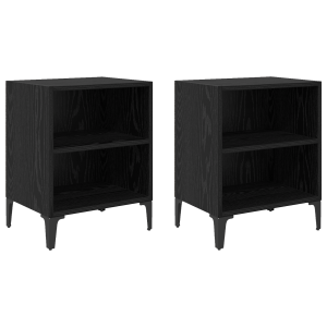 Armários de Canto 2 pcs Carvalho Preto 40x30x50 cm Madeira Industrial H