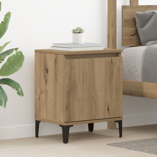 Mesa de Noche de Madera de Roble Artesanal Roble Artesanal D