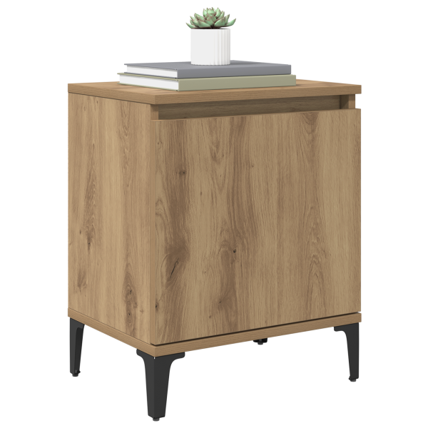 Mesa de Noche de Madera de Roble Artesanal Roble Artesanal M 3