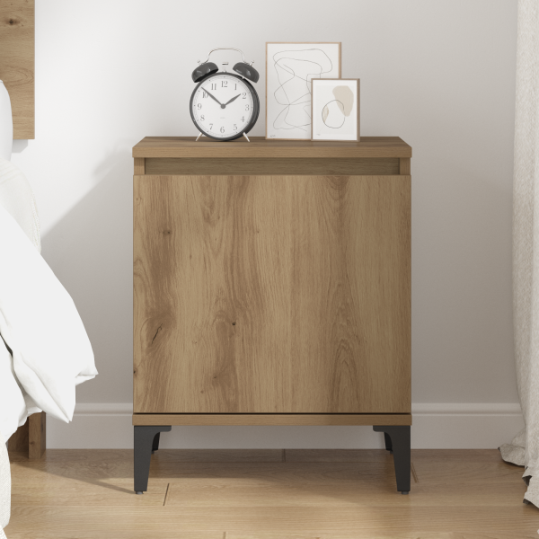 Mesa de Noche de Madera de Roble Artesanal Roble Artesanal M 4