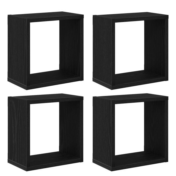 Prateleiras Montadas na Parede Carvalho Preto Madeira de Engenharia M 2