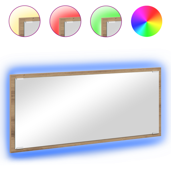 Espejo de Baño Roble Artesano Madera elaborada. Vidrio M 3